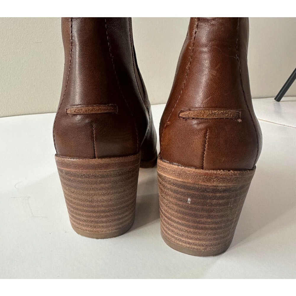 Madewell Frankie Chelsea Ankle Bootie Block Heel Boot Brown Leather F5078 Size 6 - Picture 5 of 7